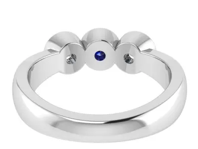 3 Stone Bezel Setting Ring 0786 3D print model