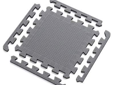 Puzzle mats Low-poly 3D model