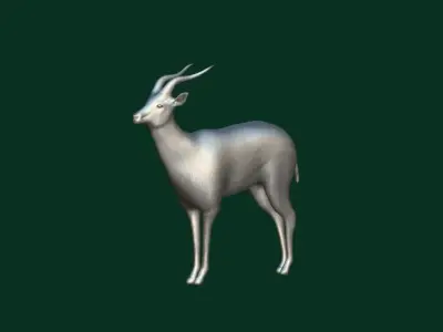 Springbok Antelope Animal  Low-poly 3D model