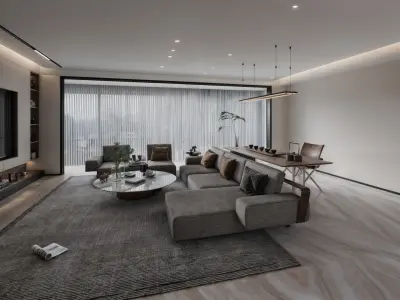 3D Model of Modern Living Room Furniture - Editable in 3ds Max 3D model