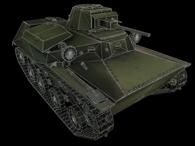 t-30 light tank Low-poly 3D model