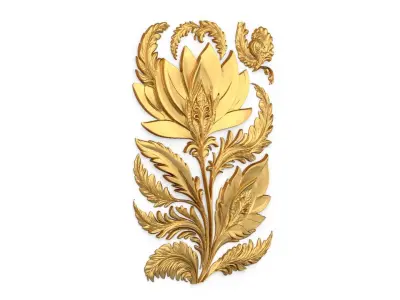 feather decor set wall mural 05  3D model