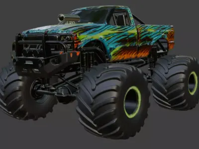 Custom Monster Truck 3D Model 3D model