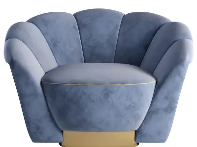Armchair velvet lounge chair Low-poly 3D model