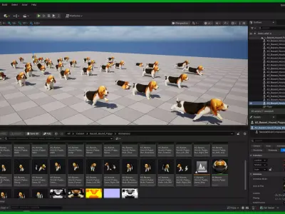 Basset Hound Puppy Dog Low-poly 3D model