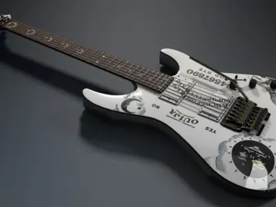 Kirk Hammett - EPS Ouija Guitar White 3D model
