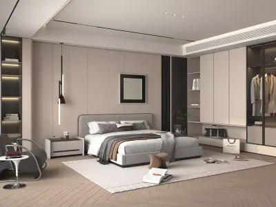 Modern Bedroom Scene 40 3D model