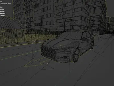 Audi RS5 driving in City Scene 3D model