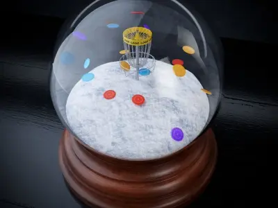 Frisbee Golf Snow Globe 3D model