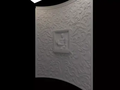 Courved back wall 3D print model