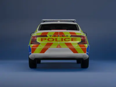 UK Police Volvo S90 Traffic Car 3D model