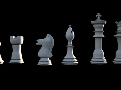 Typical chess set 3D model
