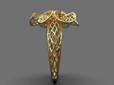 Floral ring 3D print model