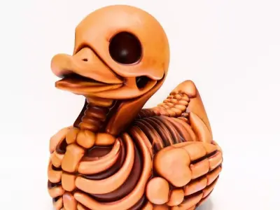 Duck Minimalist Skeletal toy 3D print model