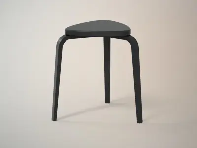 KYRRE stool black Low-poly 3D model