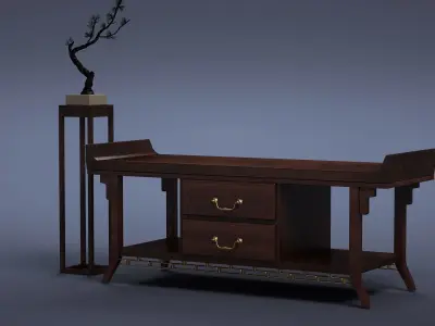 cabinet cabinet wardrobe sofa bed table bookshelve 3D model