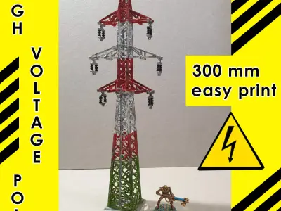 High voltage pole 3D model