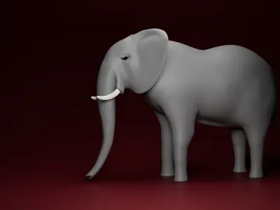 Low Poly Rigged Elephant Game Ready Low-poly 3D model