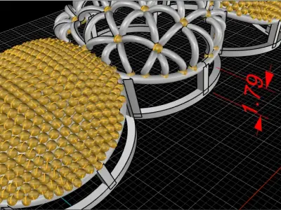 128 Golden Harmony Filigree Bangle Dome  3D print model