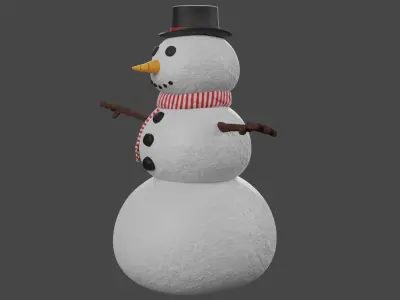 Snowman Low-poly 3D model