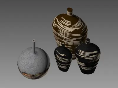 vase920 three vases 3D model