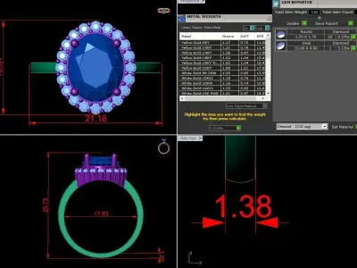 Diamond Jewelry Ring 3D print model 15