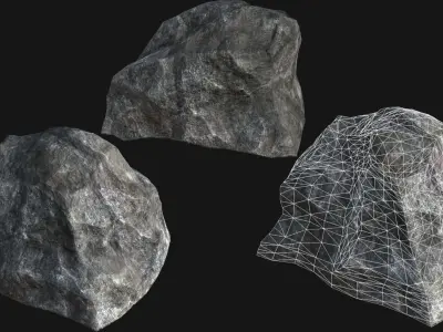 Mountain Rocks Collection PBR Low-poly 3D model