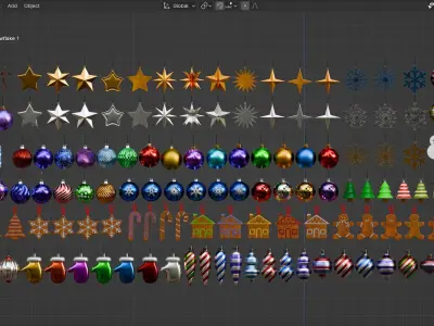 Christmas Ornaments Asset Pack 3D model