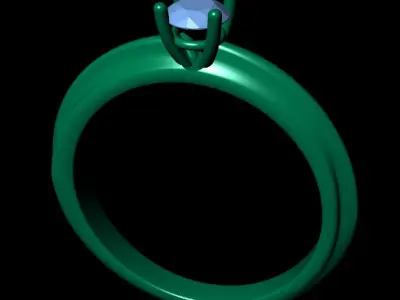Women diamond engagement ring 3d render 3D print model shop