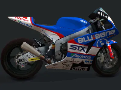 Bike Racing BQR 600 Low-poly 3D model