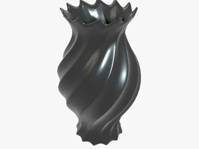 Vase porcelain black 4 3D model