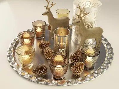 Christmas decorations 3D model buy