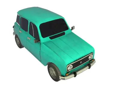 Renault 4 car Low-poly 3D model