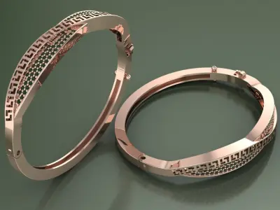 Two-piece women s bracelet 3D print model