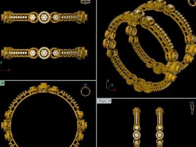 Diamond BANGLE Design 3D print model