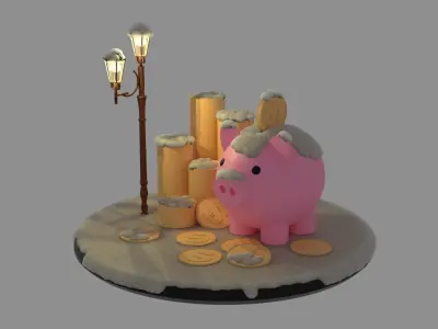 PIGGY BANK LAMP Free 3D model