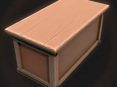 Table Top low-poly 3D model PBR Game ready For Unreal Engine Low-poly 3D model