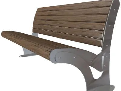 Bench Outdoor Garden Benches Low-poly 3D model
