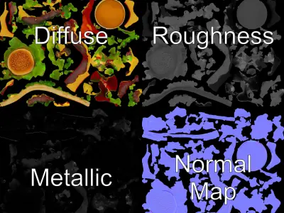 Double Cheeseburger Stack Model Pack Low-poly 3D model