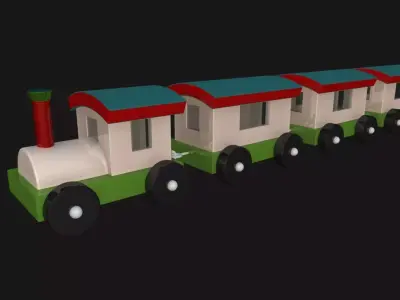 Cartoony Toy Train 3D model