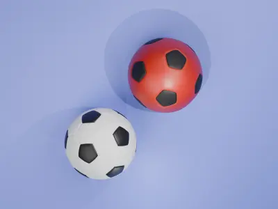 Football Black and white 3D model