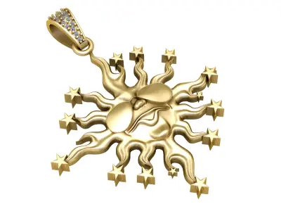 FANCY SUN PENDANT 3D PRITABLE MODEL  3D print model