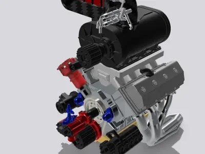 PSI Blown HEMI Outlaw Extreme Motor Complete 3D print model