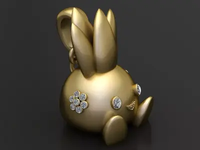 bunny pendant 3D printable model  3D print model