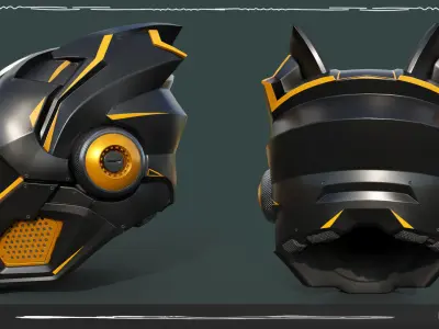 3D PBR Model Helmet Biker Game Asset Low-poly 3D model