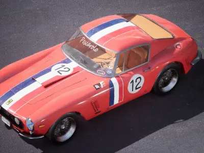 Ferrari 250 GT SWB - Le Mans Variant Low-poly 3D model