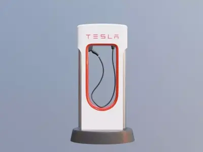 tesla super charger 3D model