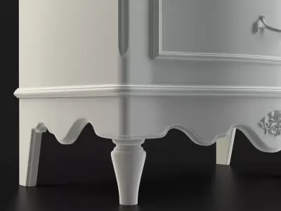 Antique-Style Chest of 6 Drawers 3D model