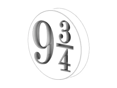 Harry Potter Binary 9 3 4 Sign  3D print model