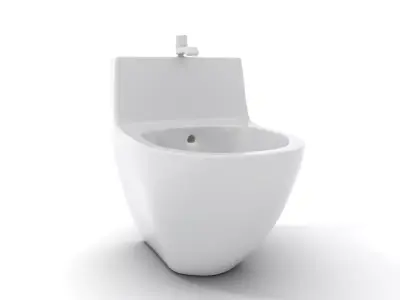 Modern White Bidet model pack Low-poly 3D model